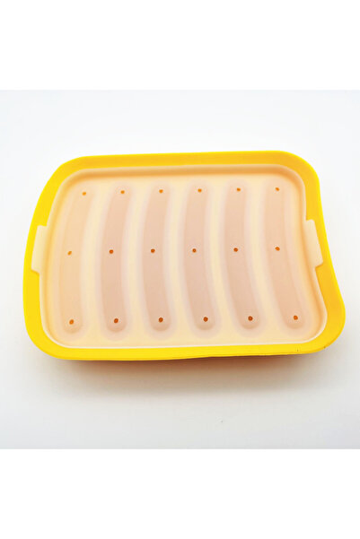 Choice قالب صانعة سجق أصفر من السيليكون بستة تجاويف لصنع هوت دوج لحم الخنزير ...