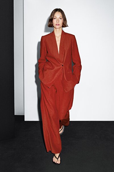 Massimo Dutti Çift pensli straight fit pantolon