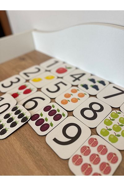Bellacasa Number Mapping Card, Educational Toy, Montessori Educational Toy, Motor Intelligence Toy, Mathematics, Number
