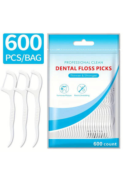 Choice1 خيط تنظيف أسنان ناعم فائق الدقة للاستخدام مرة واحدة، 600 قطعة، 30/50/100/300/600 قطعة، عود أسنان منزلي