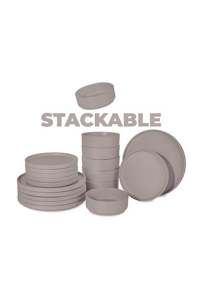 Berlinger Haus Set farfurii 18 piese Taupe Berlinger Haus BH 10006