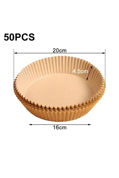 Choice 50pcs-Round 50pcs Air Fryer Grease Absorbent For Household Baking Pans With Thickened Silicone Pape