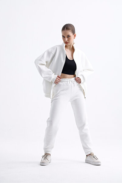 PONÇİK Εκρού Γυναικείο Σετ Φόρμας - 3 Νήματα Σαρντονγκέ