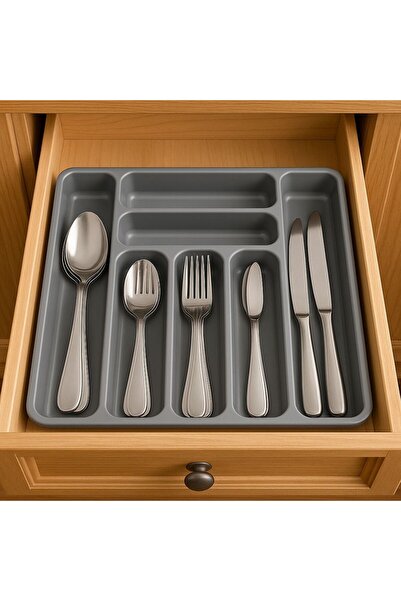 Kitchen Line Çekmece Içi Çatal Bıçak Kaşıklık Düzenleyici Jumbo Büyük Boy 7 Bölmeli Çekmece İçi Organizer