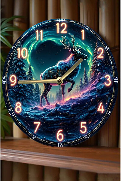 kutuTR Silent Round Wooden Wall Clock, Quartz Movement 3D Look 2D Clock Sdw109