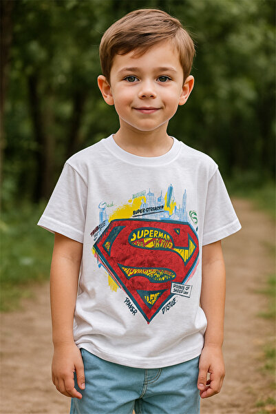 Motebarn Wear Αγόρι κοντομάνικο μπλουζάκι με στάμπα χαρακτήρα λευκό