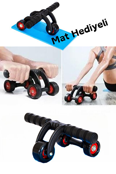welcomein AB Roller Karın ve Kol Kası Egzersiz Aleti Fitnes Güç Tekerleği Fitness (Diz Pedi Hediye)