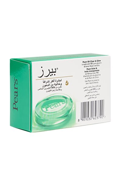 Pears Oil Clear & Glow Soap 4 x 125 g | Glycerin & Lemon Flower | Deep Cleansing