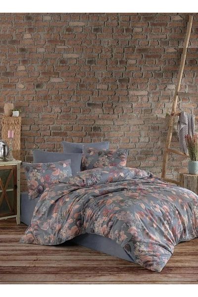 Kristal By Taç Terry Cotton Single Duvet Cover Set Arlo Anthracite