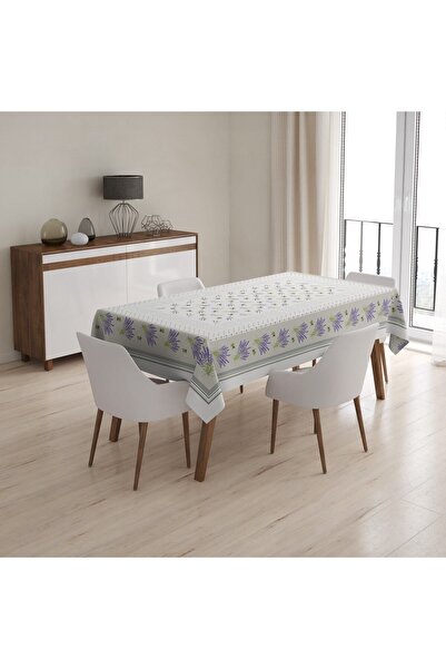 Befahomes Lavanta Desenli Dijital Baskılı Masa Örtüsü