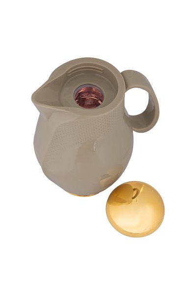 ALSAIF Deva Coffee And Tea Vaccum Flask In Grey/gold / Leak-proof And Keeps Drinks Hot 1 Liter
