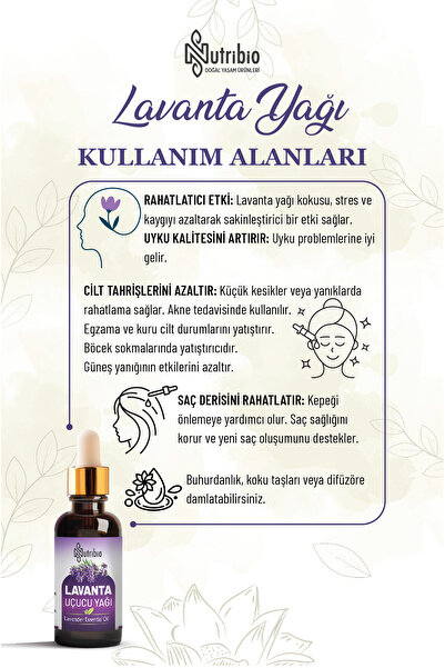 nutribio Lavanta Uçucu Yağı %100 Saf 10 ml