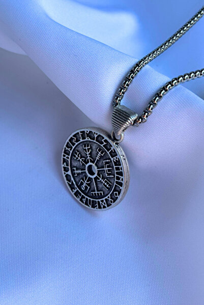 Begondio Vegvisir Pusula El İşçiliği Paslanmaz Çelik Zincir Erkek Kolye