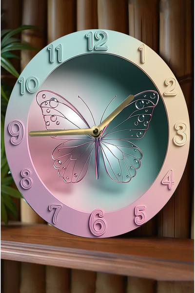 kutuTR Sessiz Yuvarlak Ahşap Duvar Saati, Kuvars Hareketli 3d Görünümlü 2d Saat Sdw165