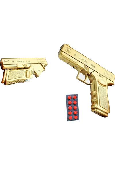 Toybox Toy Foam Blaster Revolver with Soft Bullet Shell Ejecting, Splat Revolver Dart Pistol (Gold)