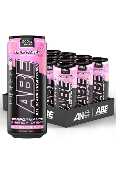 applied nutrition Abe Pre Workout Cans, Energy Performance Drink, Fruit Candy, (PACK OF 12 CANS X 330ML)