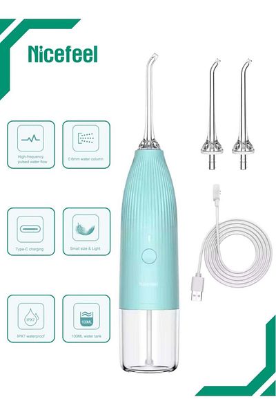 Nicefeel Dental Rinser FC3841 – Portable Rechargeable Water Flosser, 100ml Tank, IPX7 Waterproof, Cordless