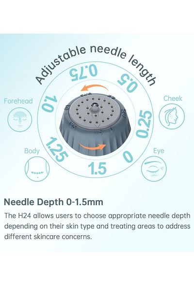 Prime by Javaudan Adjustable Derma Stamp Bio Micro Needle Hydra Stamp 24 Pins Titanium Microneedling Fine Touch Serum