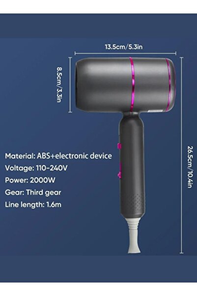 Prime by Javaudan Prime Professional Hair Dryer Ac Motor 2000w Ionic Conditioning Fast Hairdryer Blow Dryer With Diffu