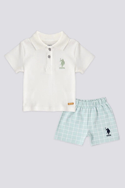 U.S. Polo Assn. Baby Boy 2-Piece Short Sleeve T-shirt Set - Cream