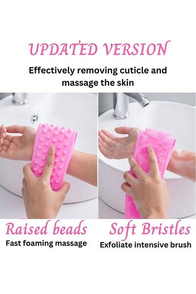 Prime by Javaudan Back Scrubber for Shower Bath Scrub Body Brush Silicone Back Brush Extra Long Exfo