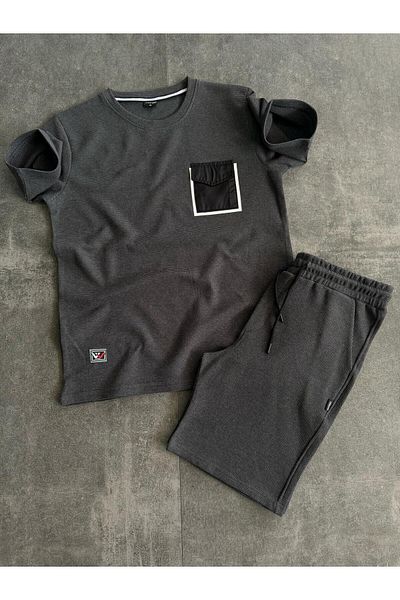 TUWAN sport Pocket Detailed Tshirt & Shorts Side Pocket Cord Adjustable Sweat Wicking Seasonal Suit