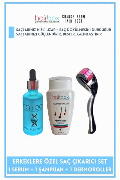 hairbox professional hair care products Erkek Saç Çıkarıcı Serum, Saç Çıkaran Serum , Saç Gürleştirici (SERUM ŞAMPUAN ROLLER).
