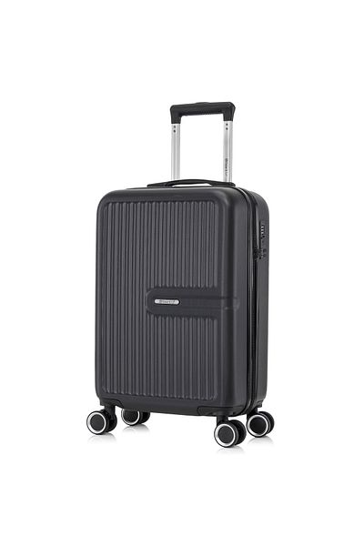 Quasar & Co. Troler De Cabina Platinum,55x37x20cm,troller Bagaj De Mana,valiza Cabina,4 Roti Duble,abs,negru