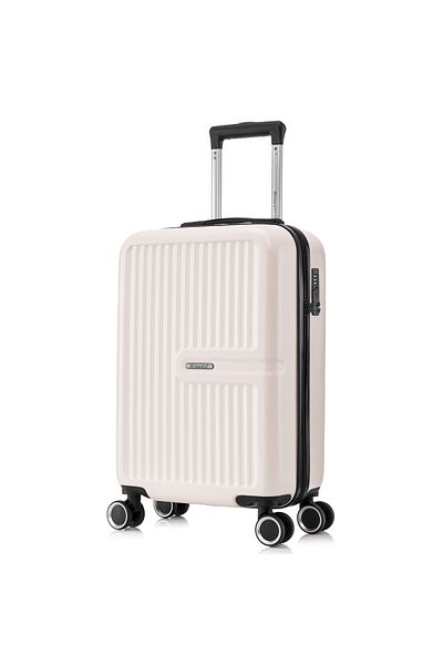 Quasar & Co. Troler De Cabina Platinum,55x37x20cm,troller Bagaj De Mana,valiza Cabina,4 Roti Duble,abs,ivoire