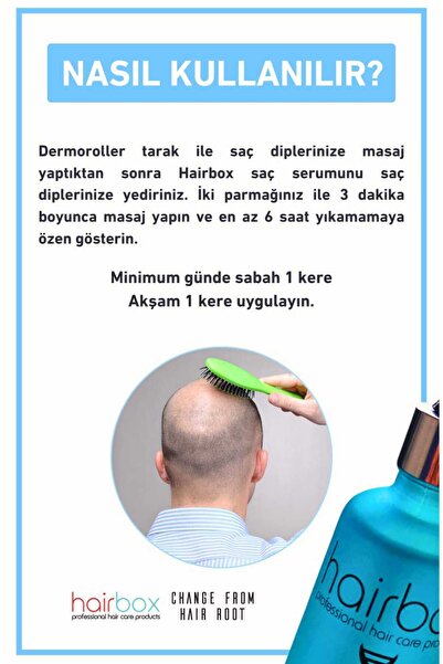 hairbox professional hair care products Erkek Saç Serumu, Saç Serumu , Saç Gürleştirici( 3adet Serum Dermaroller )