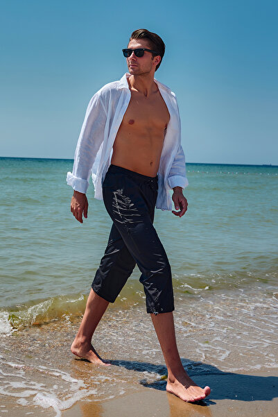 Remsa Mayo Ανδρικό μαγιό Remsa Blue Sea Long Capri RKS-01 Μαύρο