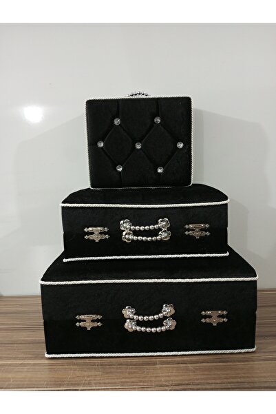 Sonem Çeyiz Çeyiz Sandığı Gelin Damat Bavul Çanta Sandık Hurç 3lü 0564