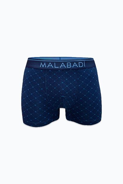 Malabadi Ανδρικό μπλουζάκι με μοτίβο Navy Blue 3 τεμαχίων Premium Collection Modal Boxer 3m252