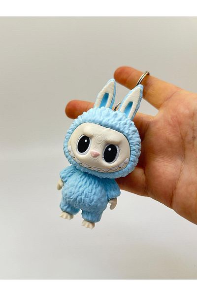 fyne Labubu Figure Keychain Pla |   Small Size |   9.5cm |   Pastel Blue