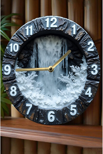 kutuTR Sessiz Yuvarlak Ahşap Duvar Saati, Kuvars Hareketli 3d Görünümlü 2d Saat Sdw