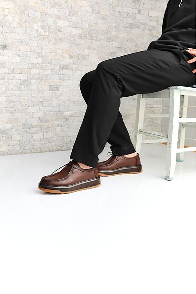 Greyybull Shoes Coffee Leather Men's Shoes - Sneakers