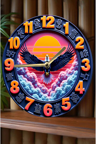 kutuTR Sessiz Yuvarlak Ahşap Duvar Saati, Kuvars Hareketli 3d Görünümlü 2d Saat