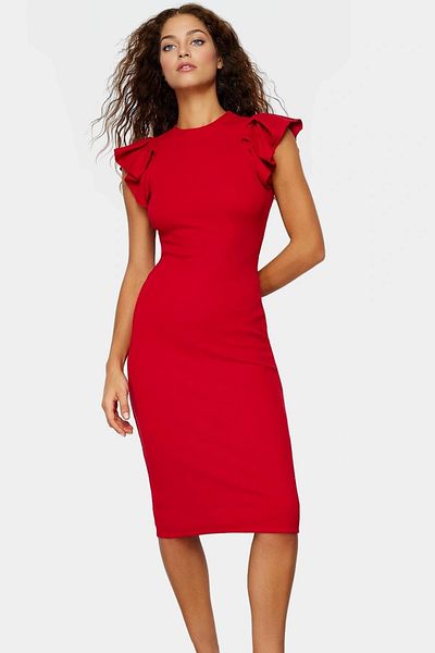 PayBuy Women's Cotton Bodycon Midi Dress Flounced Sleeves Comfortable Casual Trend Design Distinguished Material