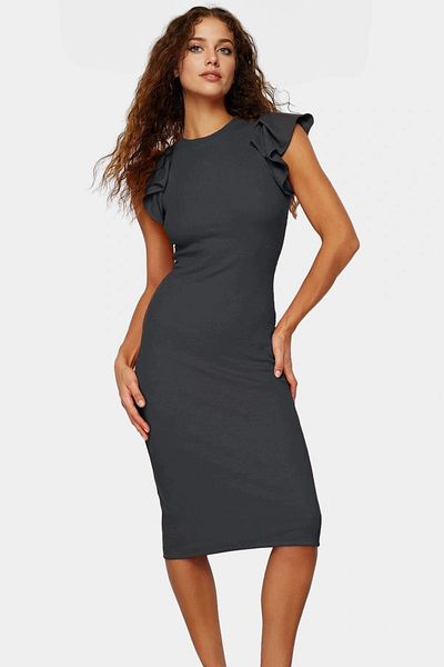 PayBuy Women's Cotton Bodycon Midi Dress Flounced Sleeves Comfortable Casual Trend Design Distinguished Material