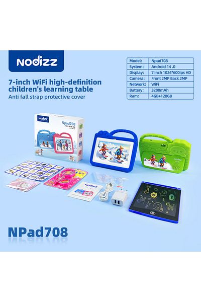 zyteq Children's Tablet 7", 4gb 128gb, Android, Hd, Wifi, Bluetooth, Games, Silicone Case, Pink