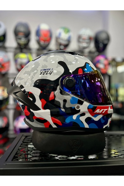 MT Helmets Stinger 2 Yozu İridyum Vizörlü (+1 Şeffaf Vizör)