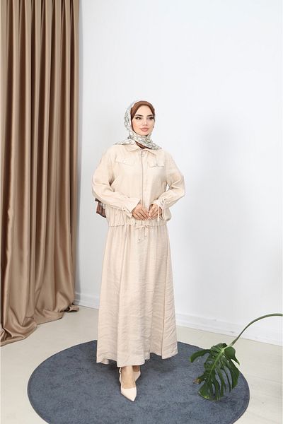 NİSUM MODA Modal Suit with Zippered Skirt