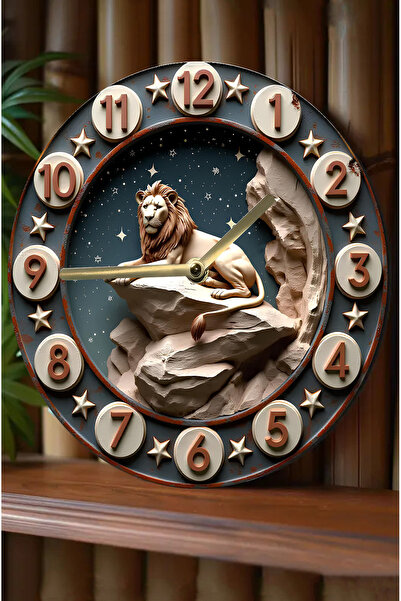 kutuTR Sessiz Yuvarlak Ahşap Duvar Saati, Kuvars Hareketli 3d Görünümlü 2d Saat