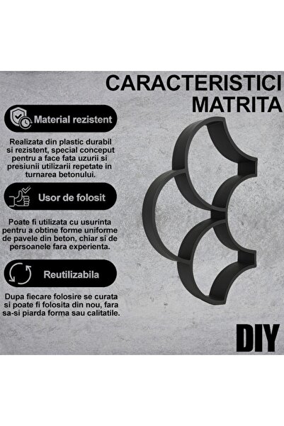 NEXTLY NEXTLY concrete paving mold, durable plastic, 52x35x4cm, 21-14 black