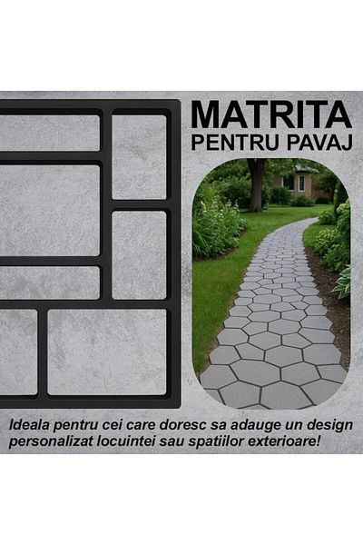 NEXTLY Matrita pavaj din beton NEXTLY, plastic durabil, 39x44.5x3.8cm, 21-7 negru