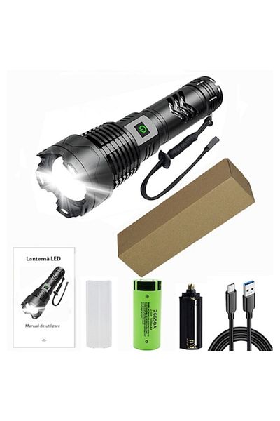 GLIMATECH Professional LED Flashlight, Rechargeable, Adjustable Focus, Usb Charging