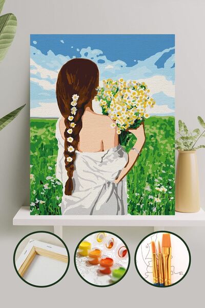 Palmiye Hobi Sanat Kırtasiye Sayılarla Boyama 40x50 Cm Tuval Seti Fırça Boya ...