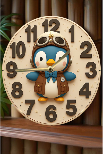 kutuTR MDF 33 cm Sessiz Mekanizmalı Duvar Saati – 2D HD Baskı, 3D Görünümlü Tasarım