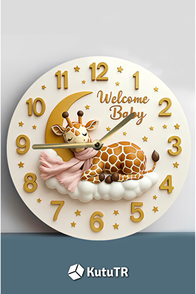 kutuTR Mdf 33 cm Wall Clock with Silent Mechanism – 2D Hd Printing, 3D Look Design