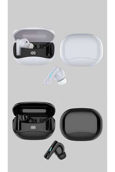 zyteq Casti wireless ZYTEQ TWS, ANC, Bluetooth 5.3, touch, microfon, afisaj digital, 30 ms, albe